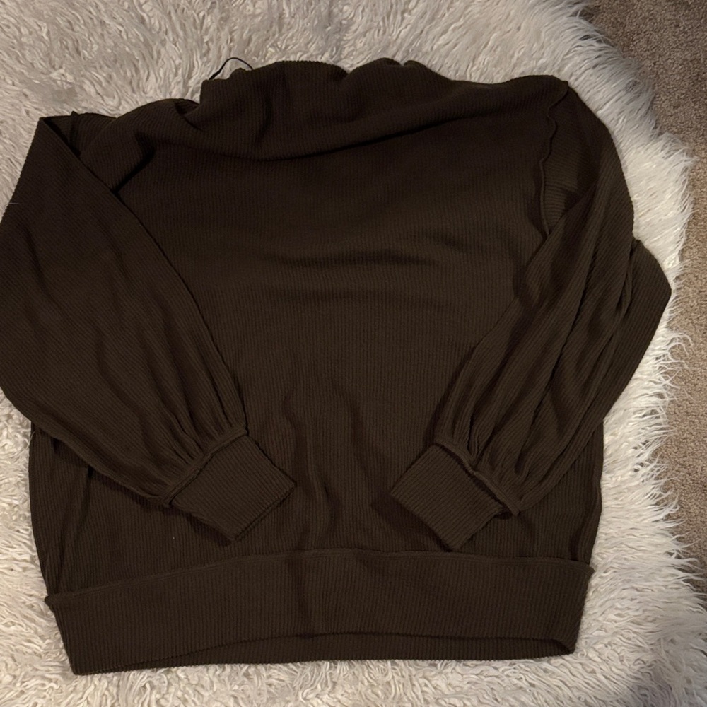 We The Free Dark Brown Turtleneck Sweater